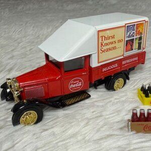 Vintage Coca-Cola x Mattel Metal Red White 1932 Ford AA Truck Spinning Wheels